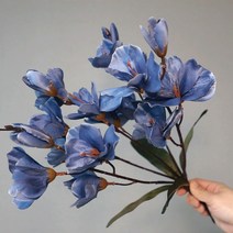 목련꽃조화 화병 세트 인테리어 매그놀리아 목련화 조화 꽃 선물, 02블루