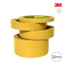 (3M 244 고열마스킹 20mm) 내열 종이 테이프 낱개, 3M 244 고열마스킹 20mm - 1롤