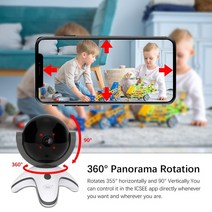 펫캠 펫cctvWiFi IP 카메라 8MP 4K 무선 홈 보안 아기 엘더 애완 동물 모니터 모션 탐지 2 웨이 오디오 야, 04 8mp 64g card_01 EU 플러그, 04 8mp 64g card_01 EU 플러그