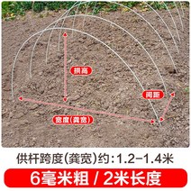 새로운 작은 아치 브래킷 야채 창고 기둥 분야 단열 FRP 단단한 유리 섬유 농업 묘목, 20개, 두께 6mm - 길이 2m