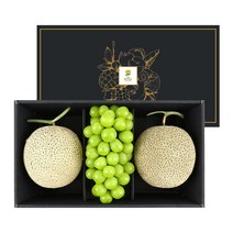 [더로얄] 신선하고 맛있는 프리미엄 과일 선물세트 샤인머스캣 1입 + 머스크멜론 2입 / 3.6kg 내외