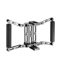 모니터 케이지 듀얼 핸들 키트 Feelworld Viltrox Aputure Atomos Ikan 7 인치 LCD 모니터 더블 7 인치 카메라 필드 모니터용, 1.Black, 1개