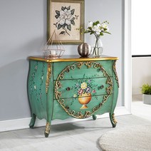 룩스퍼니처 비취 서랍장 3단스/엔틱수납장 현관콘솔 클래식 원목 빈티지, 상세 설명 참조