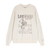 국내매장판 LEE 리 아카이브 그래픽 오버핏 맨투맨 에크루