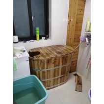 나무 목욕 작은 가정용 전신 성인 반신욕조 반신욕기 욕조 1인 간이 반신욕 가정용사우나, 90x58x80 고탄화 컬러 캡핑