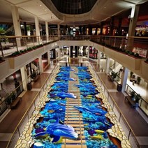 3d 카페트 입체 착시 트릭아트 복도 통로 속임수 싱크홀 카펫 발 매트 미끄럼 방지, 폭 80cm 길이 1m, 돌고래 철도