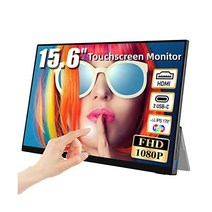 CUIUIC 노트북용 15.6인치 휴대용 모니터 스탠드스피커 내장 메탈 프레임 USB-C 세컨드 HDMI/100% sRGB/FHD 1080P/IPS HDR 아이케어 게이밍 Xbox, 15.6 inch_Portable Touchscreen