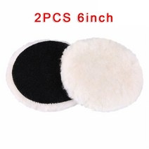 광택기 패드 세척 2pcs 5/6/7 Inch 자동차 연마 디스크 양모 버핑 왁싱 스폰지 폴리 셔 드릴 어댑터 버퍼, [02] 6 inch