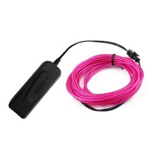 글로우 EL 와이어 케이블 LED 네온 크리스마스 댄스 파티 DIY 의상 의류 빛나는 자동차 라이트 장식 의류 공 레이브 1m/3m/5m, 5M, 보라색