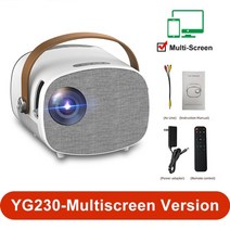 미니 빔스크린 YG230 미니 휴대용 640480 픽셀 풀 HD 1080P 지원 홈, 협력사, 멀티스크린, EU 플러그