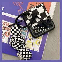 앙피앙 갤럭시 Z플립4 플립3 케이스 키치 체커보드 볼륨, Z플립3 (4월 20일 입고 예정)