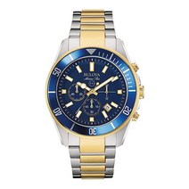 부로바 BULOVA 남성용 시계 마린 스타 크로노그래프 골드 톤