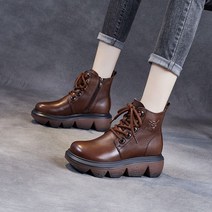 여성 마틴 워커 봄 가을 수제 통굽 복고풍 앵클 부츠 플랫 슈즈 예쁜 엄마 선물 박시아즈 225 250