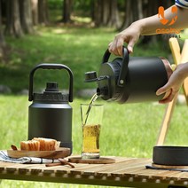 캐나다 아소부 스테인레스 보온보냉 캠핑 아웃도어 마이티 워터저그 2L (실리콘 보울 증정), 블랙코퍼