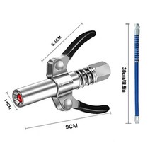구리스건 전동 10000 PSI 그리스 공구 커플러 이중 핸들 스테인레스 오일 인젝터 노즐 헤비 듀티 퀵 록 NPT, 06 Type C with hose