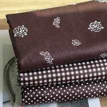 자투리 옥스포드 원단 초코 작은 도트 체크 꽃 택1, 옥스포드바비 쵸코 도트