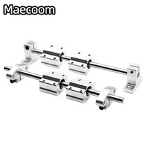 2Set 3D 프린터 부품 광학 축 키트 2x8mm 크롬 도금 샤프트 베어링 4 x SC8UU 4 x SK8 알루미늄 엔드 서포터, 02 200MM_02 Horizontal