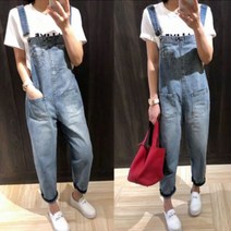 팩투코 여성 오버롤 데님 점프수트 루즈핏 멜빵바지