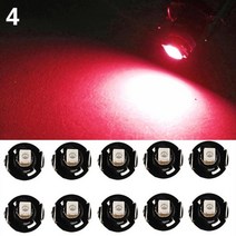 자동차 대시 패널 10 개 T4.2 12V LED 전구 자동차 계기판 미터 패널 조명 램프 자동차 교체 부품, [03] 빨간