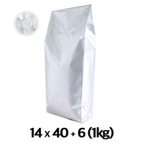 [이지포장] 두꺼운 은박 은색 M자형 커피봉투 1kg 50매 아로마 밸브 부착 가능