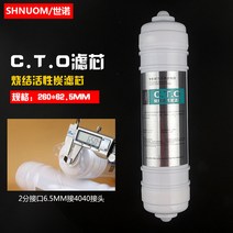 [해외배송] 10 인치 미국 CTO 소결 덩어리 압축 활성탄 필터 정수기 통합 코코넛 껍질 활성탄 빠른 연결