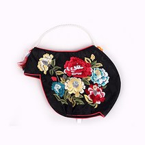 에스큐에스샵 여아 꽃자수 한복모자 전통 한복소품 아동한복 악세사리 - 조바위 장미홍색