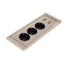 르그랑 빌트인콘센트 USB 무선충전 회전콘센트 가구/책상/식탁/주방 매립콘센트, RM9. 사각_콘센트3구+USB(샴페인골드)