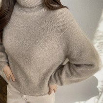 프리미엄 홀가먼트 최고급라쿤 터틀넥 폭스니트 목폴라