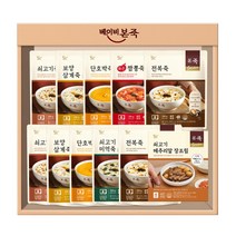 본죽 선물세트 5호(죽 330g 6종 10팩+쇠고기메추리알장조림 1박스), 10세트