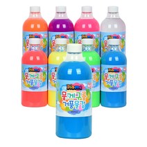 [키즈맘아트] 뭉게구름 거품물감 1000ml 낱색 (리필), 형광 빨강