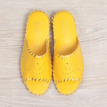 더와이 여성용 펀칭 거실슬리퍼, 옐로우