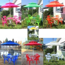 fs 파라솔셋트야외테이블(테이블의자우산물통포함), 사각-연두셋트(물통포함)