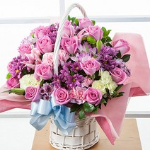 해피365 뮤지컬 핑크 꽃바구니, 1세트