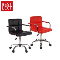 베스트렉 A101-3 팔걸이 바퀴의자 아일랜드 식탁의자 바텐의자, 레드, 1개