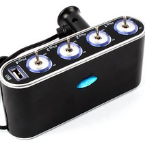 VIP 제논스위치 USB 3구4구 소켓-전차종겸용, 제논스위치USB, 4구소켓(블랙)