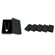 GL 골든럭셔리 목걸이함 반지함 종이케이스, 검정무지-목걸이케이스, set