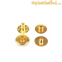 가죽공예 - 똑딱이 가네엠 스프링 스냅 골드 13mm *캡선택*, 20개