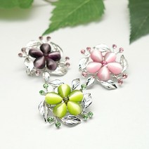 FB-022 캐츠아이꽃 브로치