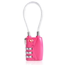 허니비 와이어형 다이얼 자물쇠 TSA719 레드, 1개