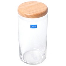토탈하우스 오션글라스 POP Jar 나무뚜껑 밀폐유리병, 오션-POP-Jar-나무뚜껑-밀폐유리병-1000ml, 1p