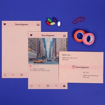 내사랑꾸나, 럽스타그램(분홍) 편지지 세트 (크라프트), 1set