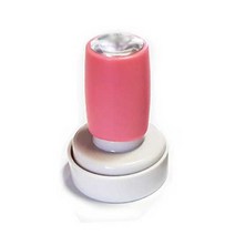 애플시드 원형 네임스탬프 의류용스탬프 주문제작 스탬프, 원형 핑크 검정잉크, 1개