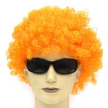 파티코 코믹 파티 가발 뽀글이파마 삐에로 대머리 단발머리 롱헤어 역할가발, 18_삐에로가발_오렌지