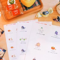 후아미 말장난 데코스티커 A4 1장, 갈색크라프트지, 6매