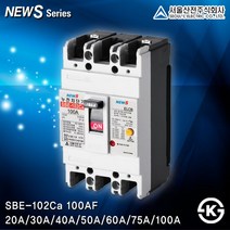 서울산전 누전 배선차단기[국내산]15A~1200A ks인증 분전함 전기차단기, [누전차단기08-7]SBE-102Ca 100A