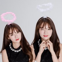 파티쇼 원형천사머리띠 천사 날개 머리띠 생일파티, 핑크