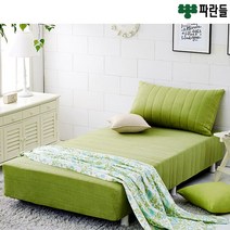 [파란들]CL라텍스폼 일체형 단면매트리스 싱글침대 (헤드포함)_ch, 그린(벨로아)