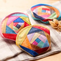 하율공방 고급 모시 전통 반달 조각보 동전지갑 남녀공용동전지갑