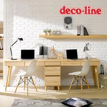 데코라인 산타나 2인용책상 서랍형, 산타나오크 무늬