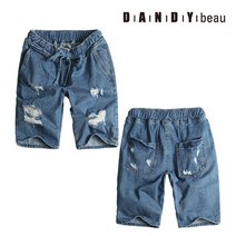 댄디보 306 써머 중청워싱 데미지 5부 밴딩팬츠 남성반바지